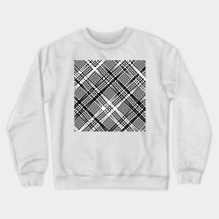 black and white grid vector pattern Crewneck Sweatshirt